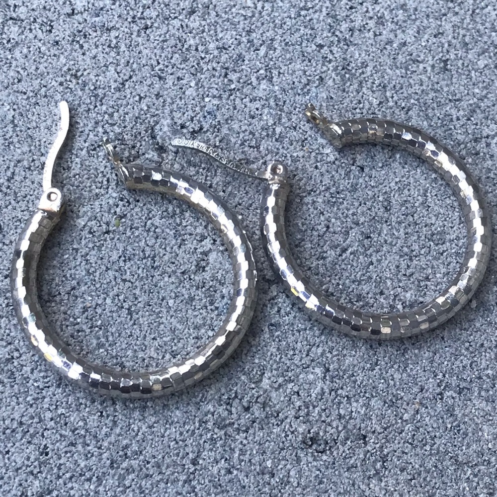 Disco Sterling Silver Hoop Earrings